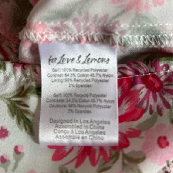 For Love And Lemons Rosalyn Pink Floral Mini Dress S - Picture 7 of 9